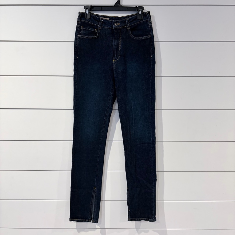 Pilcro Dark Wash Skinny Jeans Ankle Slit Minimal Core Normcore Women 29 Capsule